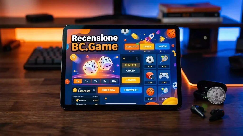 Recensione BC.Game: interfaccia piattaforma con sezione scommesse sportive