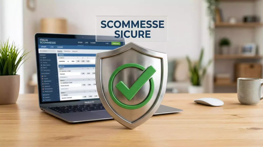 Scommesse Bitcoin sicure: scudo di protezione con segno di spunta verde