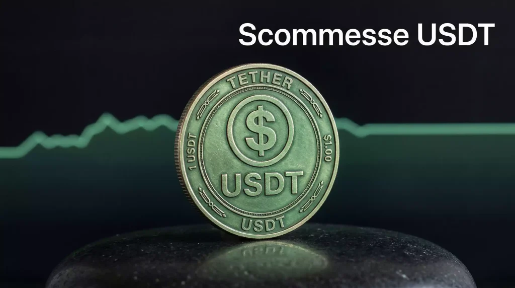 Scommesse USDT stablecoin: moneta Tether con simbolo dollaro digitale